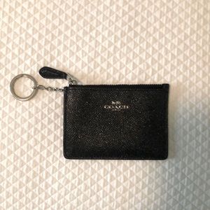 Black Coach Card Case with Key ring GUC